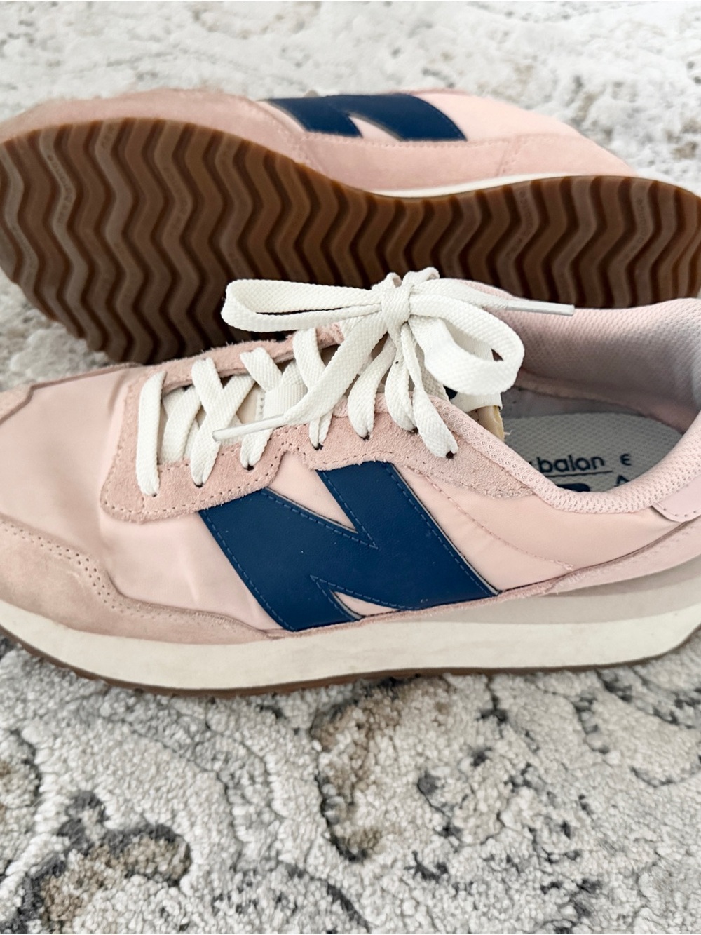New Balance Pink and Navy Women's Retro Runner Sneakers